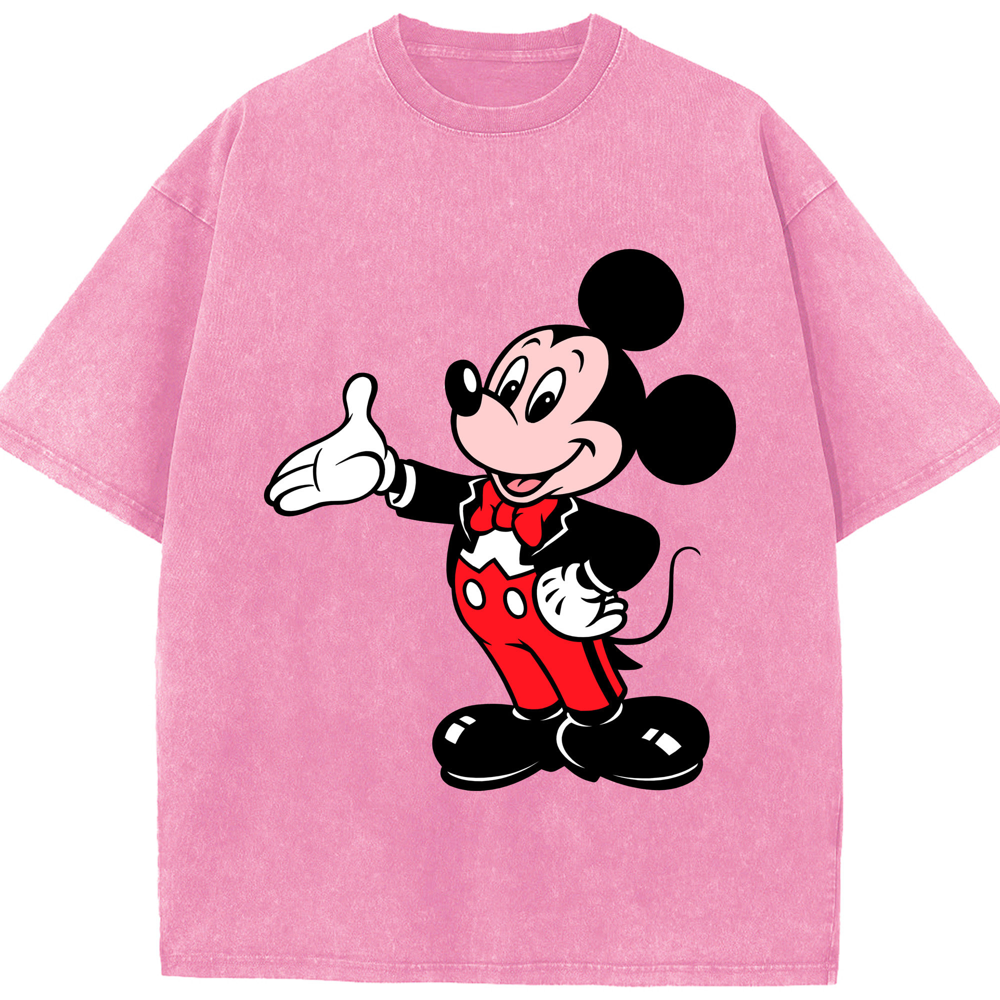 （画像用） ミッキーマウス Mickey Mouse 綿100% ヴィンテージ風 半袖Tシャツ（フロントプリント）